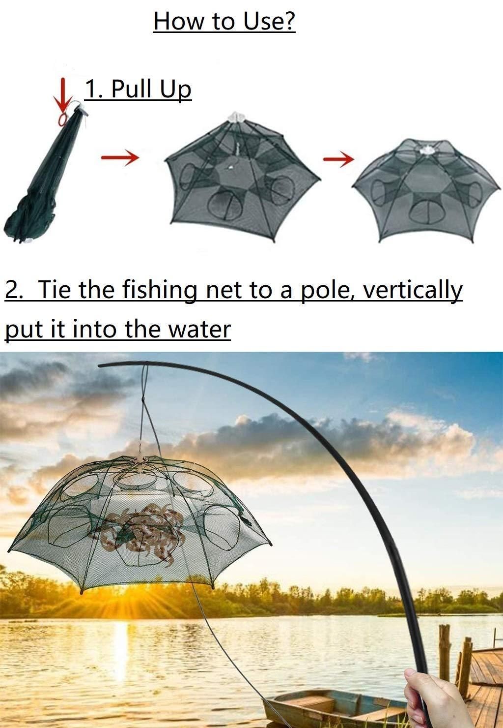 🎣Premium Portable Umbrella Fishing net || 8 pocket Foldable