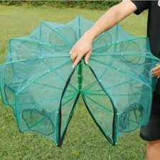 8 Holes Folded Polygonal Shrimp Lobster Fish Net Trap Cage